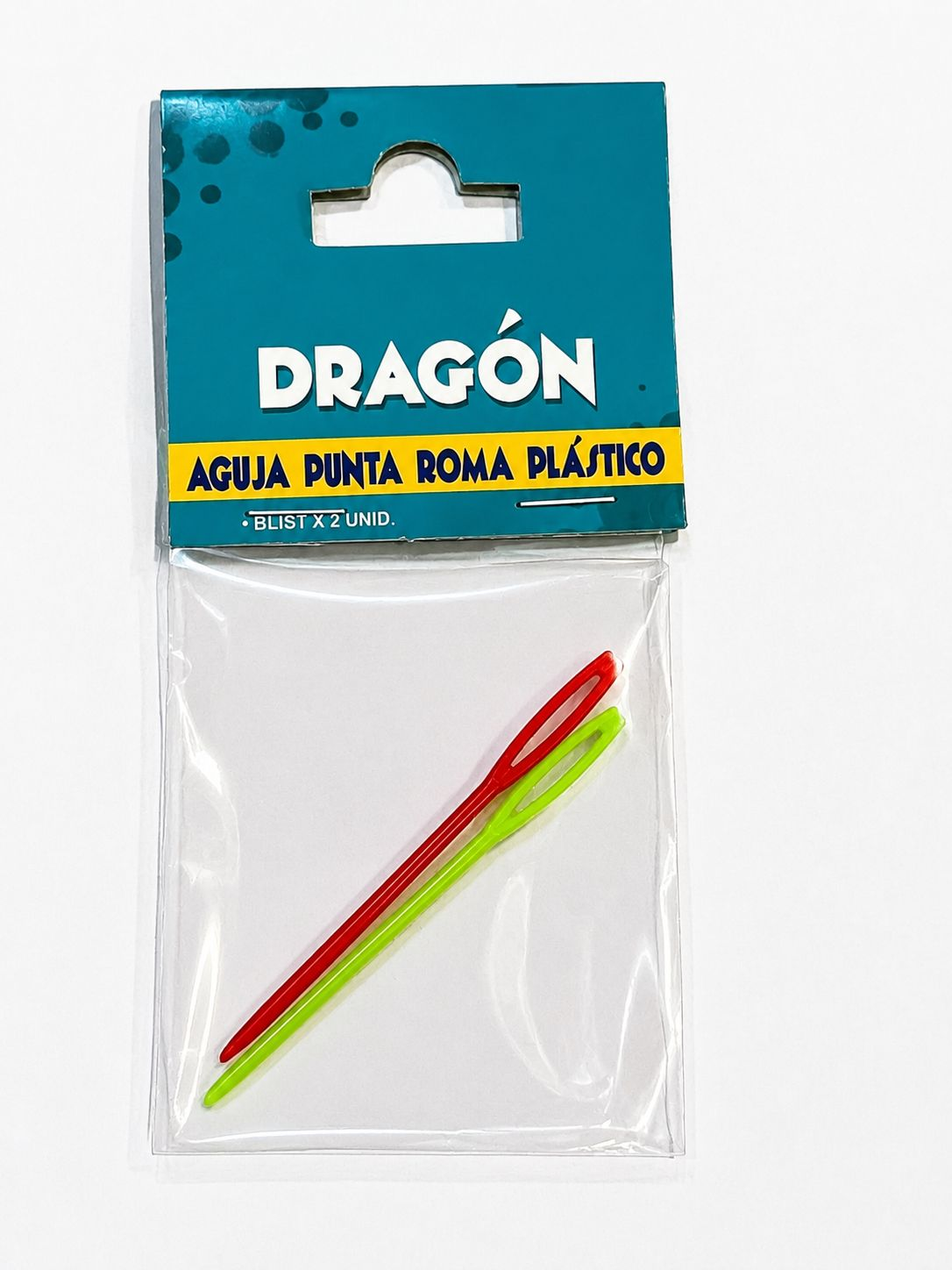 Aguja de plástico punta roma x 2 und. Dragón