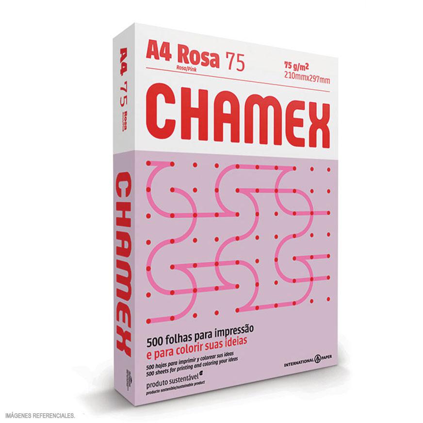 Papel Bond A4 75 gr Rosado Paquete X 500 Hojas