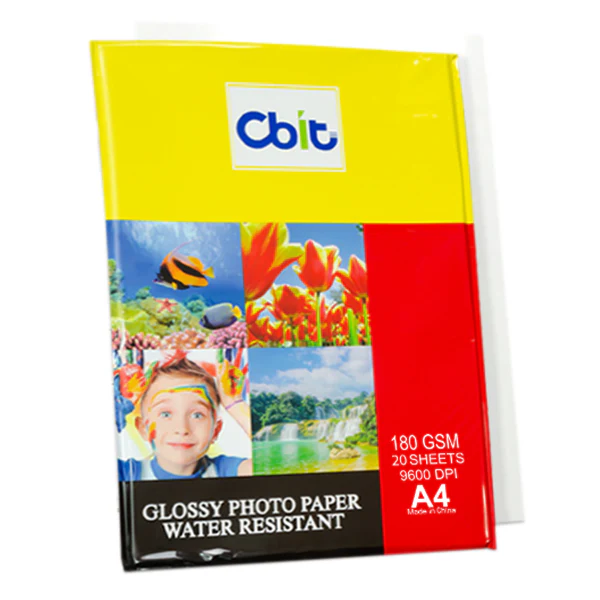 Papel Fotográfico A4 Glossy  x 20 Hojas CBIT