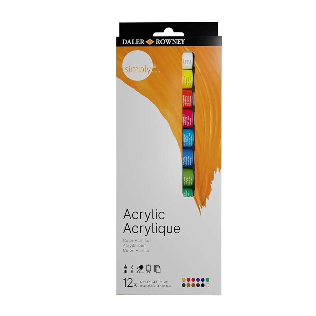 Set de acrílicos x 12 colores en tubos Daler rowney