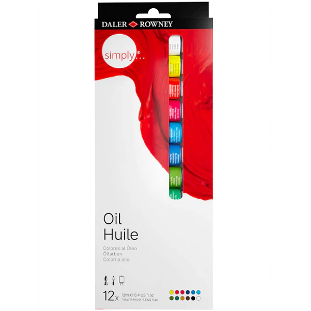 Set de oleos x 12 colores en tubos Daler rowney