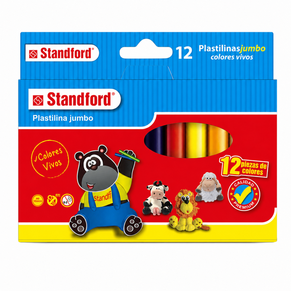 Plastilina jumbo x 12 und. Standford