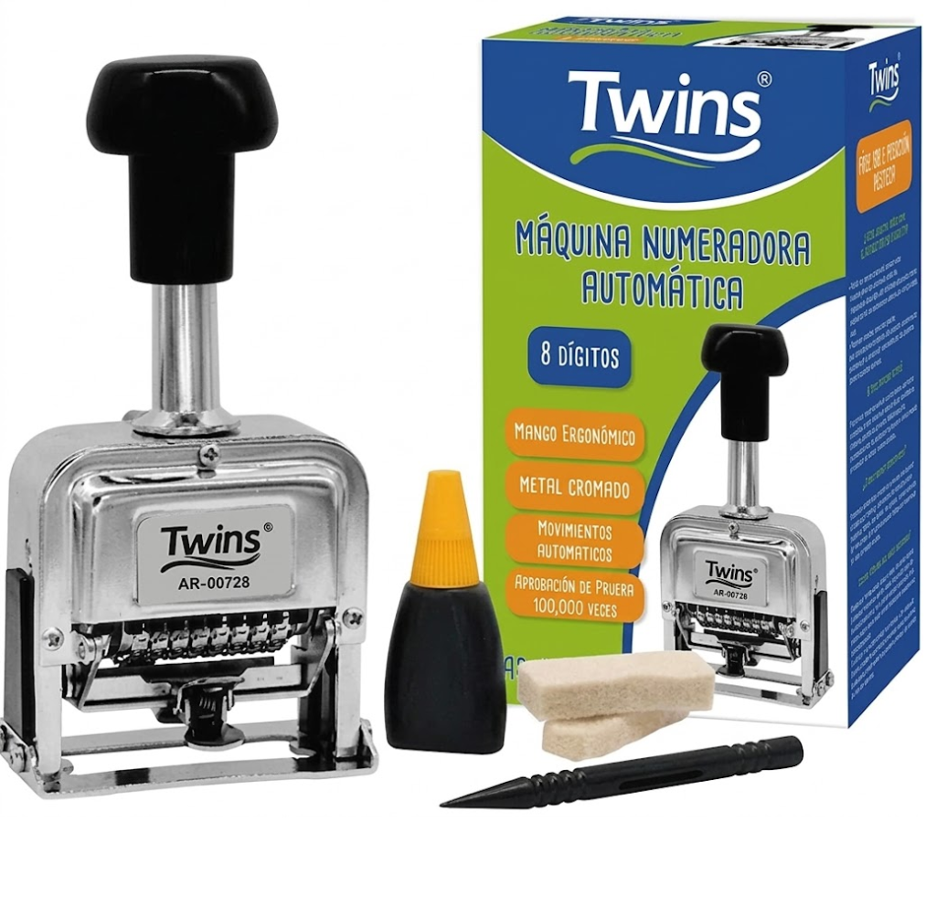 Numerador Automático de 8 Dígitos Twins